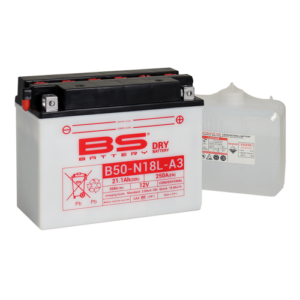 Konvenční motocyklová baterie BS-BATTERY B50-N18L-A3 Včetně balení kyseliny