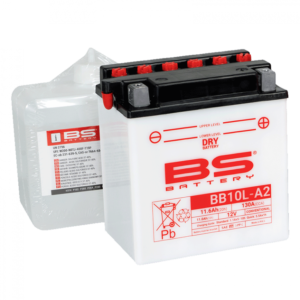 Konvenční motocyklová baterie BS-BATTERY BB10L-A2 (YB10L-A2) Včetně balení kyseliny