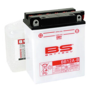 Konvenční motocyklová baterie BS-BATTERY BB12A-B (YB12A-B) Včetně balení kyseliny