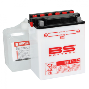 Konvenční motocyklová baterie BS-BATTERY BB14-A2 (YB14-A2) Včetně balení kyseliny