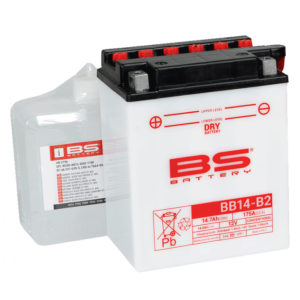 Konvenční motocyklová baterie BS-BATTERY BB14-B2 (YB14-B2) Včetně balení kyseliny
