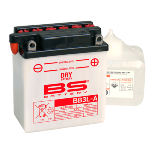 Konvenční motocyklová baterie BS-BATTERY BB3L-A Včetně balení kyseliny