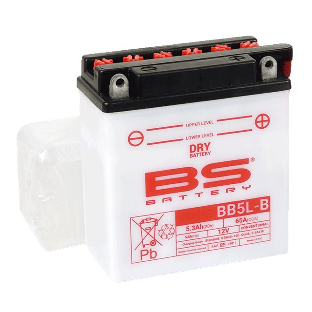 Konvenční motocyklová baterie BS-BATTERY BB5L-B (YB5L-B) Včetně balení kyseliny