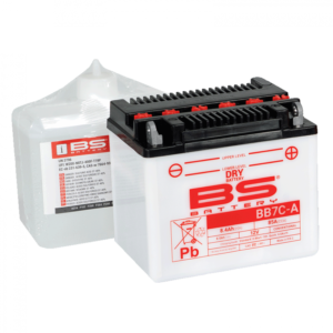 Konvenční motocyklová baterie BS-BATTERY BB7C-A (YB7C-A) Včetně balení kyseliny