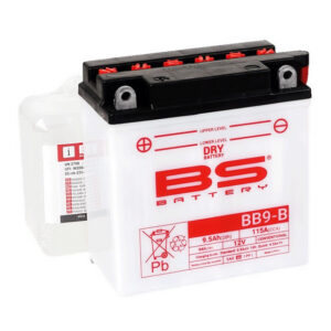 Konvenční motocyklová baterie BS-BATTERY BB9-B (YB9-B) Včetně balení kyseliny
