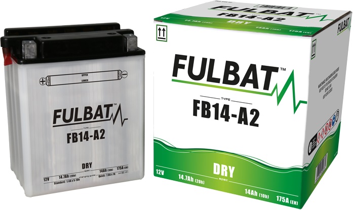 Konvenční motocyklová baterie FULBAT FB14-A2 (YB14-A2) Včetně balení kyseliny - Obrázek 2