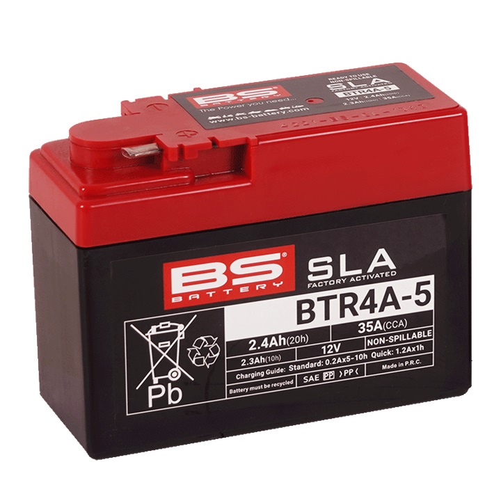 Továrně aktivovaná motocyklová baterie BS-BATTERY BTR4A-5 (FA) (YTR4A-5 (FA)) SLA