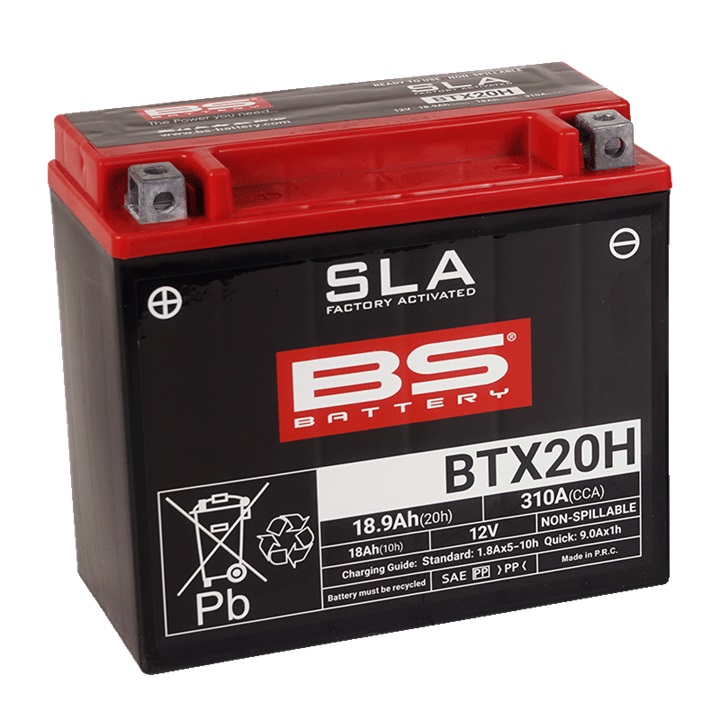Továrně aktivovaná motocyklová baterie BS-BATTERY BTX20H (FA) (YTX20H (FA))