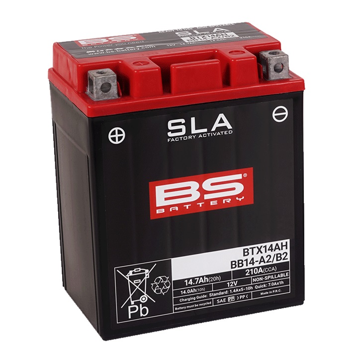 Továrně aktivovaná motocyklová baterie BS-BATTERY BTX14AH (FA) (YTX14AH (FA)) SLA