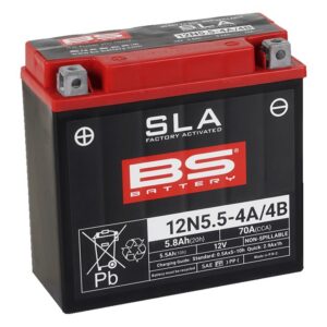 Továrně aktivovaná motocyklová baterie BS-BATTERY 12N5.5-4A (FA) SLA