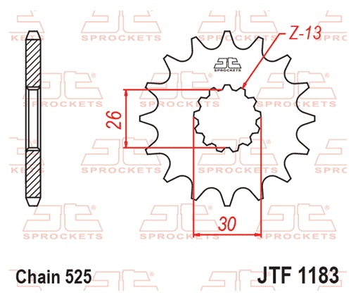 Řetězové kolečko JT JTF 1183-18 18 zubů, 525 - Obrázek 2