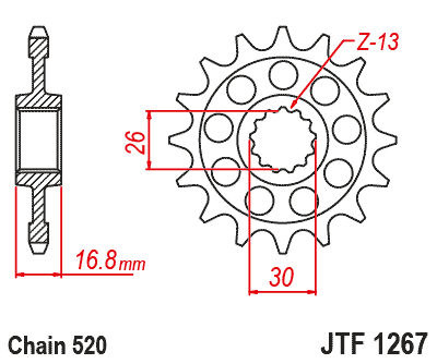 Řetězová sada D.I.D Chain - stříbrný řetěz 520 VX, X-kroužek, kolečko JT pogumované, rozeta JT pro HONDA CB 750 Hornet 2023-2025 - Obrázek 3