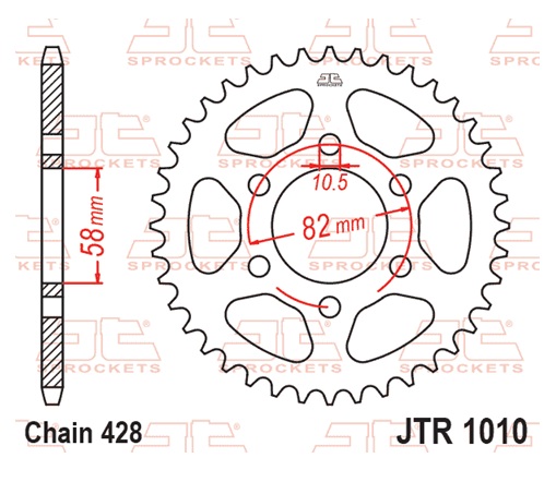 Řetězová sada D.I.D Chain - stříbrný řetěz 428 D, netěsněný, kolečko JT, rozeta JT pro BENELLI TNT 125 Tornado 2018-2021 - Obrázek 7
