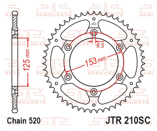 Řetězová sada D.I.D Chain - stříbrný řetěz 520 VX, X-kroužek, kolečko JT pogumované, rozeta JT pro HONDA CRF 450 L 2019-2022 - Obrázek 7