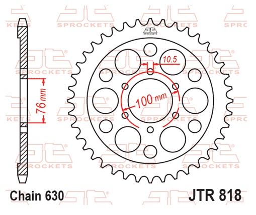 Řetězová rozeta JT JTR 818-40 40 zubů, 630 - Obrázek 3