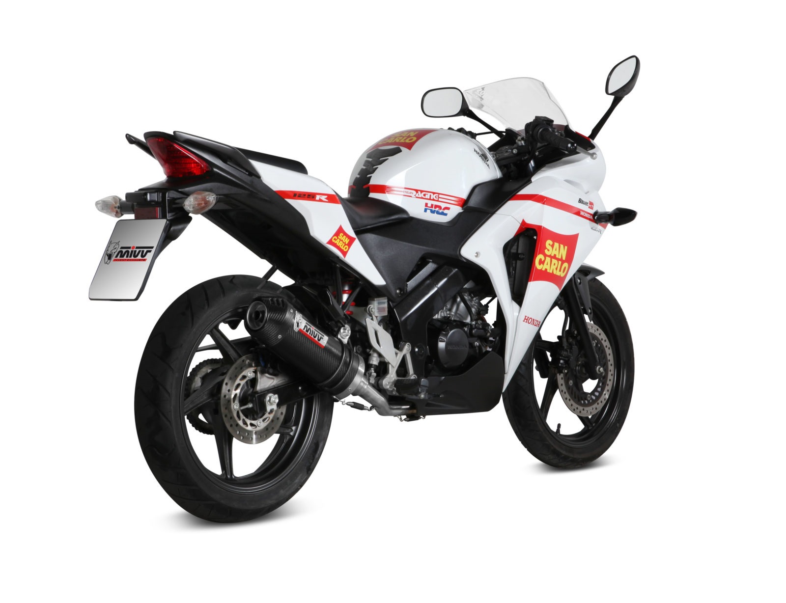 Výfuk kompletní 1x1 MIVV OVAL H.060.L3C Carbon / Carbon cap pro HONDA CBR 125 R 2011-2019 - Obrázek 3