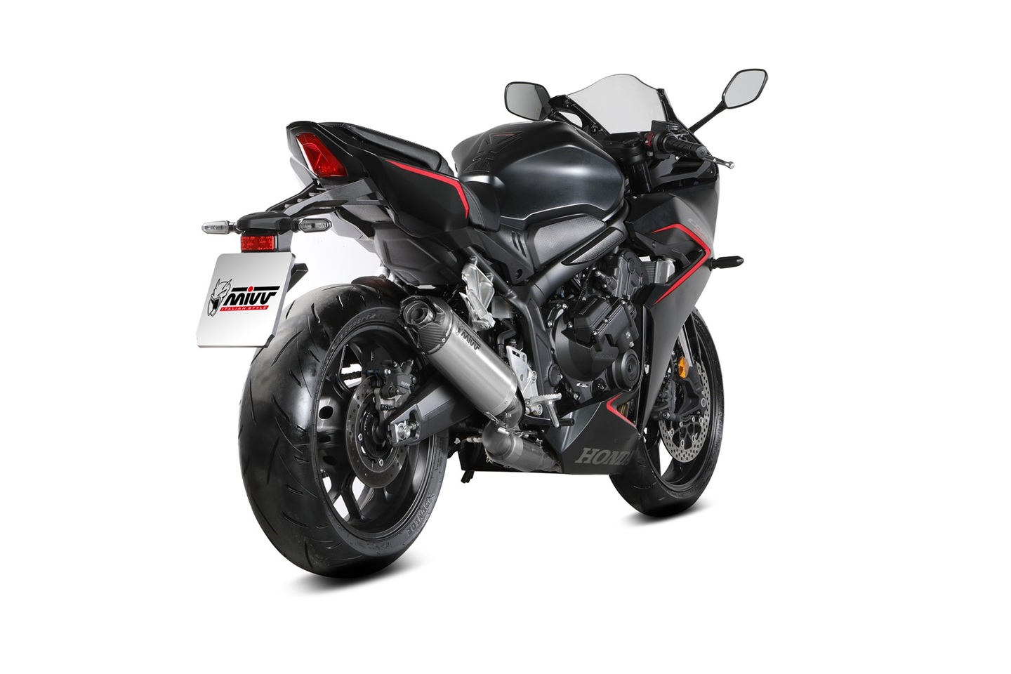 Výfuk kompletní 4x2x1 MIVV AK-1 H.094.K4K Titan s uhlíkovým krytem pro HONDA CB 650 R 2024-2026 - Obrázek 3