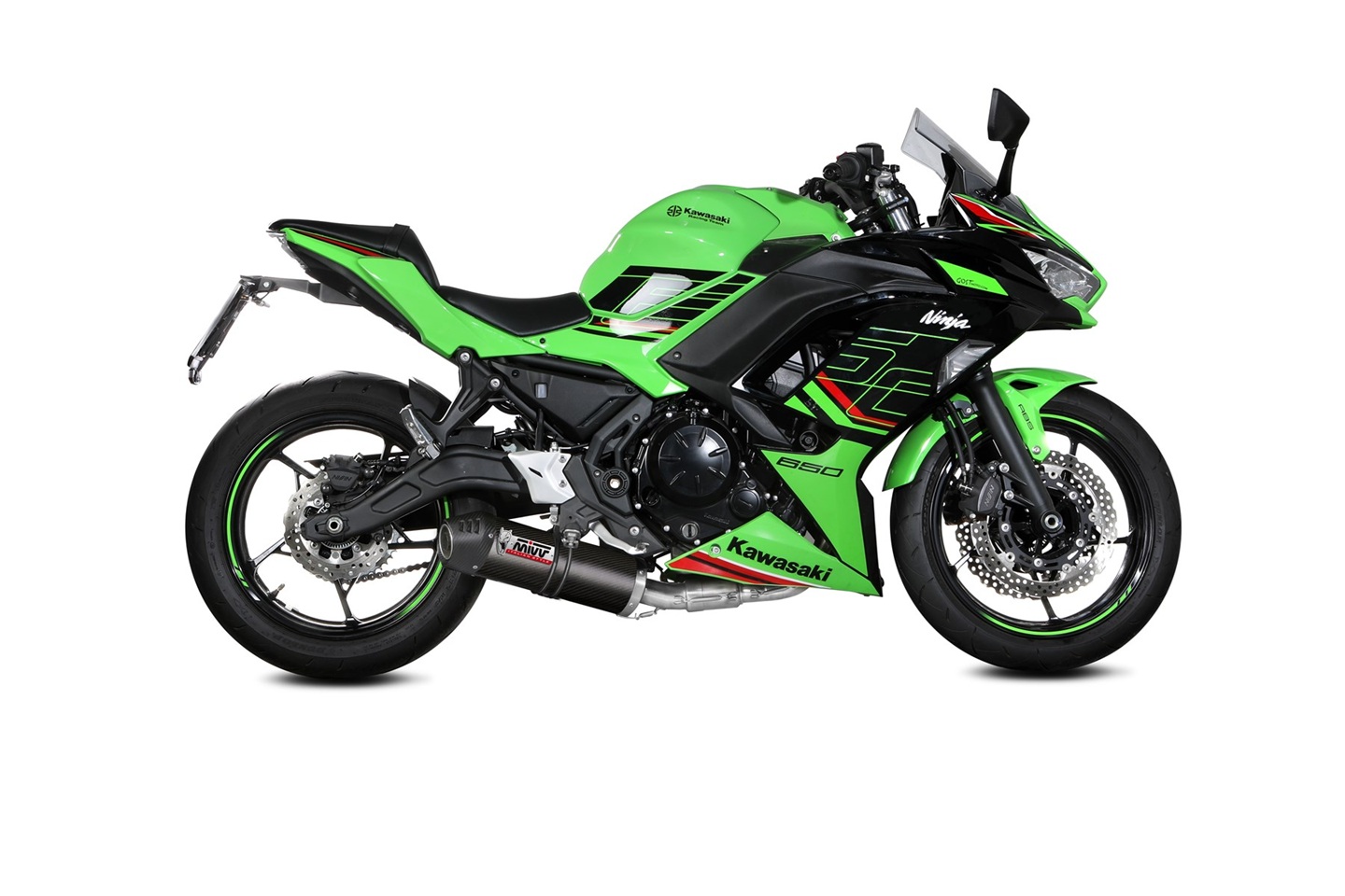 Výfuk kompletní 2x1 MIVV OVAL K.057.K3C Uhlík s uhlíkovým krytem pro KAWASAKI Z 650 2024-2026, KAWASAKI Ninja 650 2024-2026 - Obrázek 3
