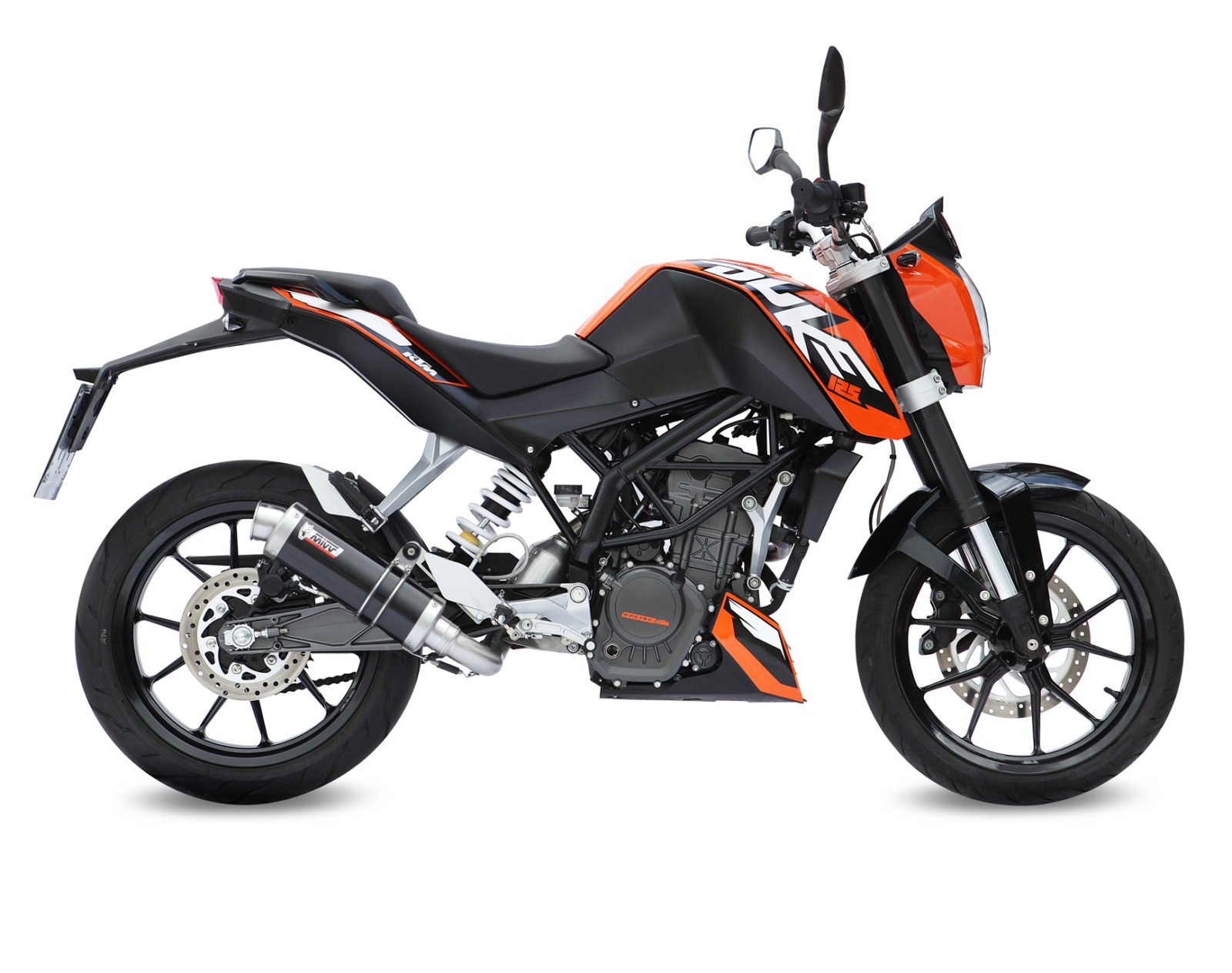 Výfuk kompletní 1x1 MIVV GP KT.009.LXB Černá ocel pro KTM Duke 125 2011-2016, KTM Duke 200 2012-2014 - Obrázek 3