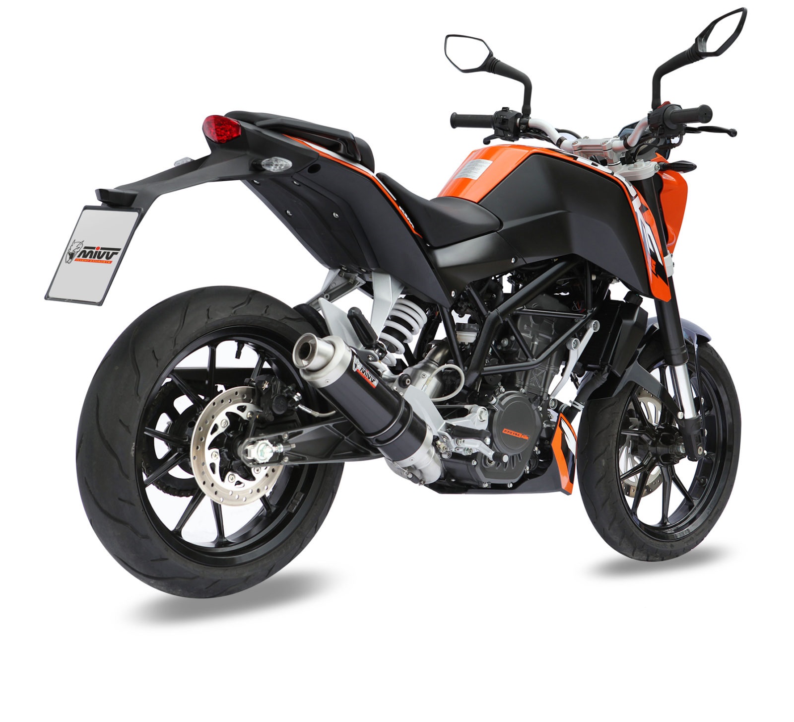 Výfuk kompletní 1x1 MIVV GP KT.009.LXB Černá ocel pro KTM Duke 125 2011-2016, KTM Duke 200 2012-2014 - Obrázek 2