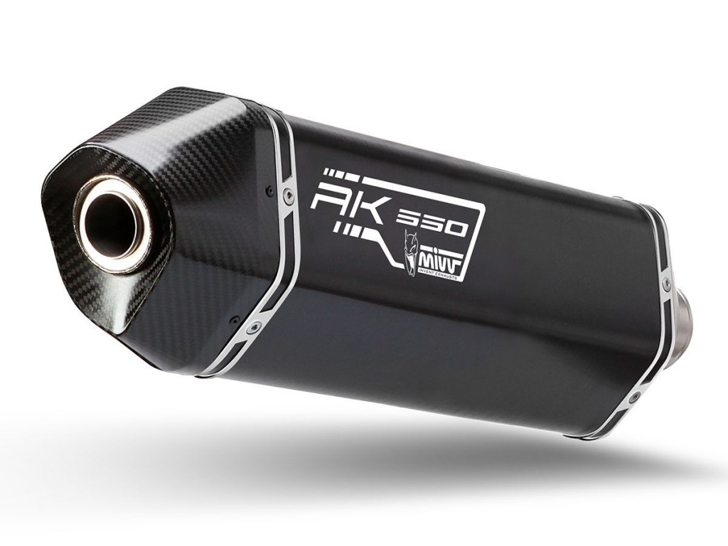 Výfuk kompletní 2x1 MIVV SPEED EDGE O.009.LRB Černá ocel pro KYMCO AK 550 2017-2020