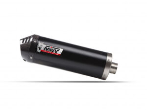 Koncovka výfuku MIVV OVAL O.010.LVC Víčko z černé oceli/karbonu pro KYMCO Xciting 400 / S / VS 2013-2019