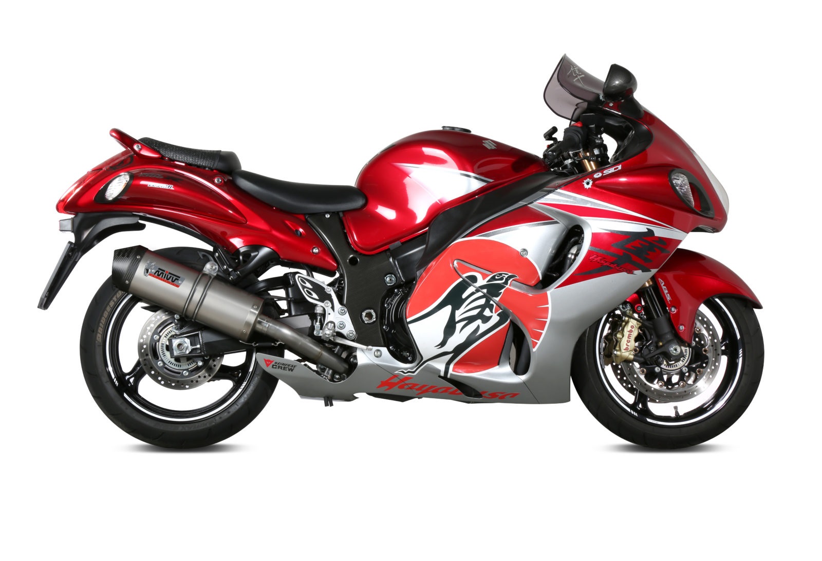 2 koncovky výfuku MIVV OVAL S.052.LNC Titan / Carbon cap pro SUZUKI GSX 1300 Hayabusa / SE 2008-2017 - Obrázek 2