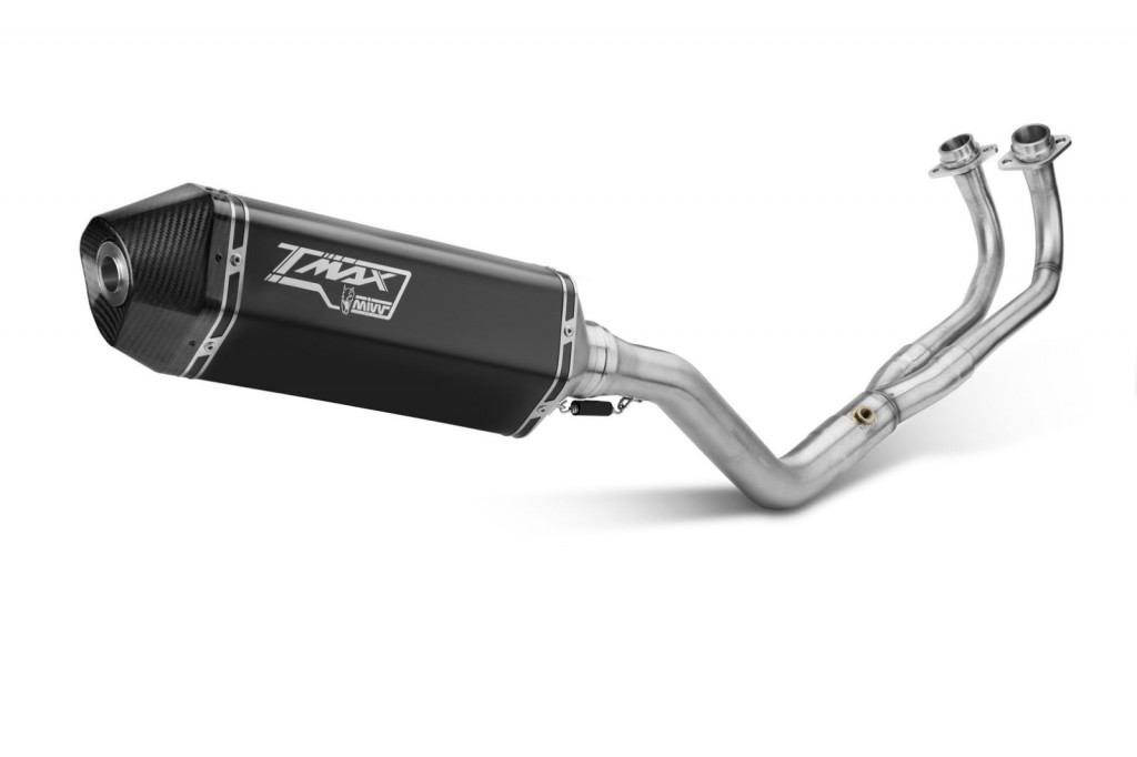 Výfuk kompletní 2x1 MIVV SPEED EDGE Y.061.LRB černá pro YAMAHA XP 530 T-MAX 2017-2019, YAMAHA XP 560 T-MAX 2020-2021