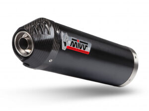 Výfuk kompletní 2x1 MIVV OVAL Y.061.LVC Víčko z černé oceli/karbonu pro YAMAHA XP 530 T-MAX 2017-2019, YAMAHA XP 560 T-MAX 2020-2021