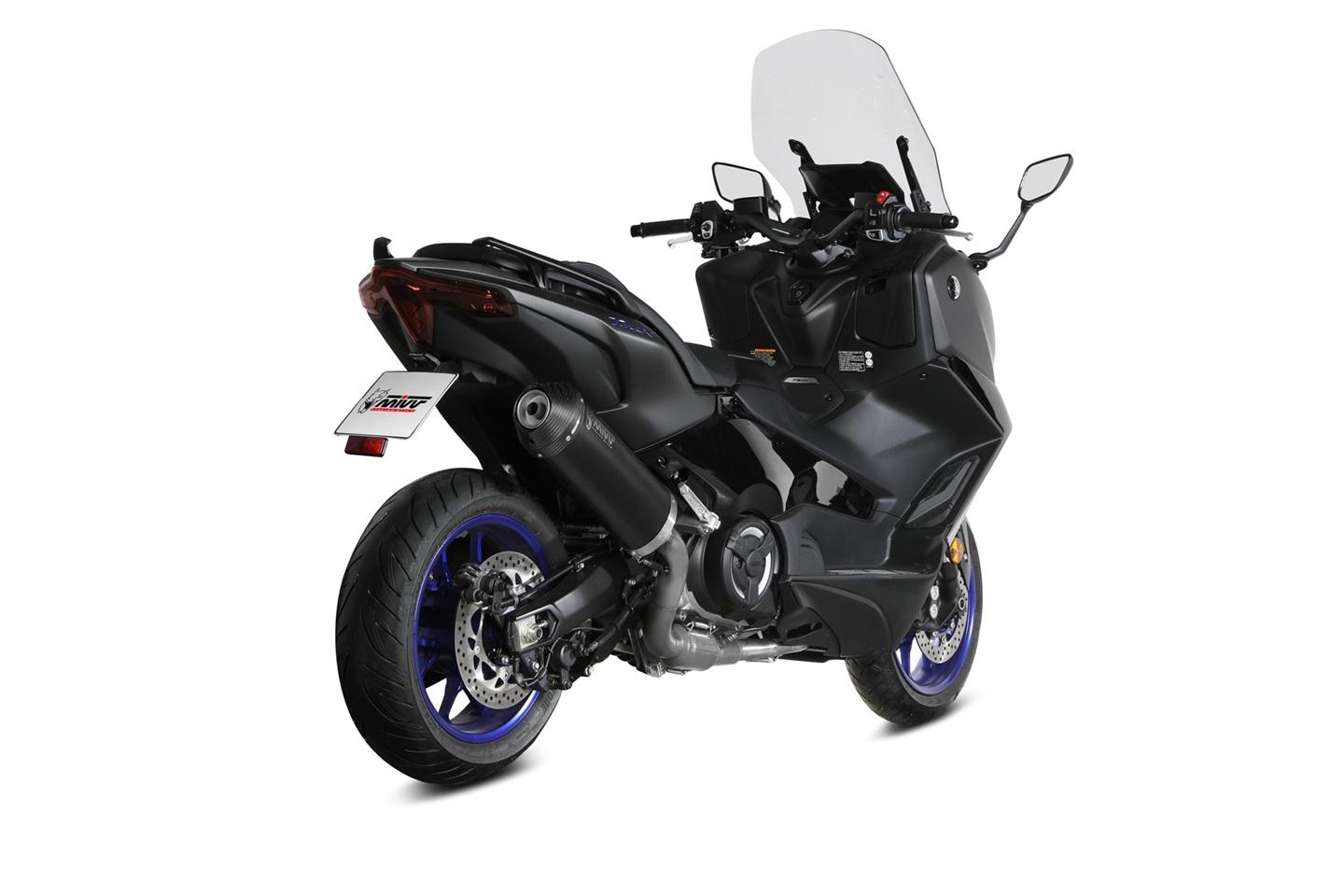 Výfuk kompletní 2x1 MIVV OVAL Y.080.LVC Černý s uhlíkovou koncovkou pro YAMAHA XP 560 T-MAX 2025-2026 - Obrázek 3