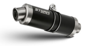 Výfuk kompletní 2x1 STORM GP Y.045.LXSB Černá ocel pro YAMAHA MT-07 700 2014-2024
