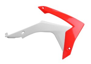 Spoilery chladiče POLISPORT 8417100001 (pár) červeno CR 04/bílá pro HONDA CRF 450 R 2013-2016, HONDA CRF 250 R 2014-2017