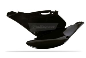 Boční číslové tabulky POLISPORT 8600200003 (pár) černý pro KAWASAKI KX 125 1999-2002, KAWASAKI KX 250 2T 1999-2002