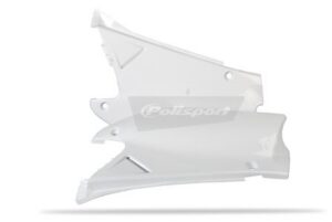 Boční číslové tabulky POLISPORT 8601000001 (pár) bílá pro HONDA CR 125 R 2000-2001, HONDA CR 250 R 2000-2001