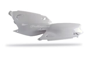 Boční číslové tabulky POLISPORT 8601100002 (pár) bílá pro KAWASAKI KX 125 2003-2008, KAWASAKI KX 250 2T 2003-2008