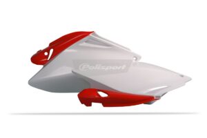Boční číslové tabulky POLISPORT 8602800001 (pár) červeno CR 04/bílá pro HONDA CRF 250 R 2006-2009