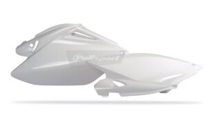 Boční číslové tabulky POLISPORT 8602800008 (pár) bílá pro HONDA CRF 250 R 2006-2009