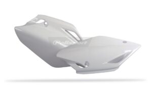 Boční číslové tabulky POLISPORT 8604000001 (pár) bílá pro HONDA CRF 150 R / RB 2007-2025