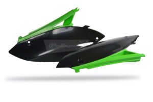 Boční číslové tabulky POLISPORT 8604800003 (pár) zelená 05/černá pro KAWASAKI KX 250 (F) 4T 2009-2012, KAWASAKI KX 450 (F) 2009-2011