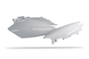 Boční číslové tabulky POLISPORT 8605500001 (pár) bílá pro HONDA CRF 450 R 2011-2012, HONDA CRF 250 R 2011-2013