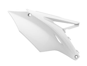 Boční číslové tabulky POLISPORT 8608200002 (pár) bílá pro KAWASAKI KX 250 (F) 4T 2017-2020, KAWASAKI KX 450 (F) 2016-2018