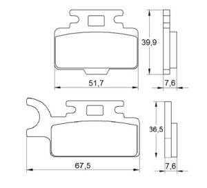 Brzdové destičky ACCOSSATO AGPA169 OR pro KAWASAKI KX 65 2000-2021