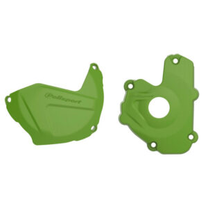 Sada krytu spojkového víka a krytu víka zapalování POLISPORT 90950 zelená pro KAWASAKI KX 250 (F) 4T 2013-2016