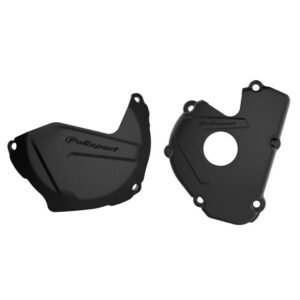 Sada krytu spojkového víka a krytu víka zapalování POLISPORT 90951 černá pro KAWASAKI KX 250 (F) 4T 2017-2020