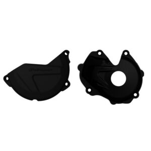 Sada krytu spojkového víka a krytu víka zapalování POLISPORT 90953 černá pro KAWASAKI KX 450 (F) 2016-2018