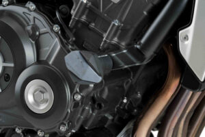 Pádové protektory rámu PUIG R12 9753N černý s šedou gumou pro HONDA CB 1000 R, RA (ABS) 2018-2025, HONDA CB 1000 R Neo Sports Café 2018-2025