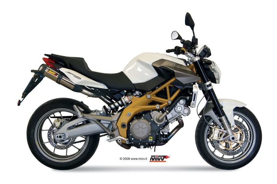 2 koncovky výfuku MIVV SUONO A.006.L7 Nerez / Karbonové víčko pro APRILIA Shiver 750 2008-2016 - Obrázek 2