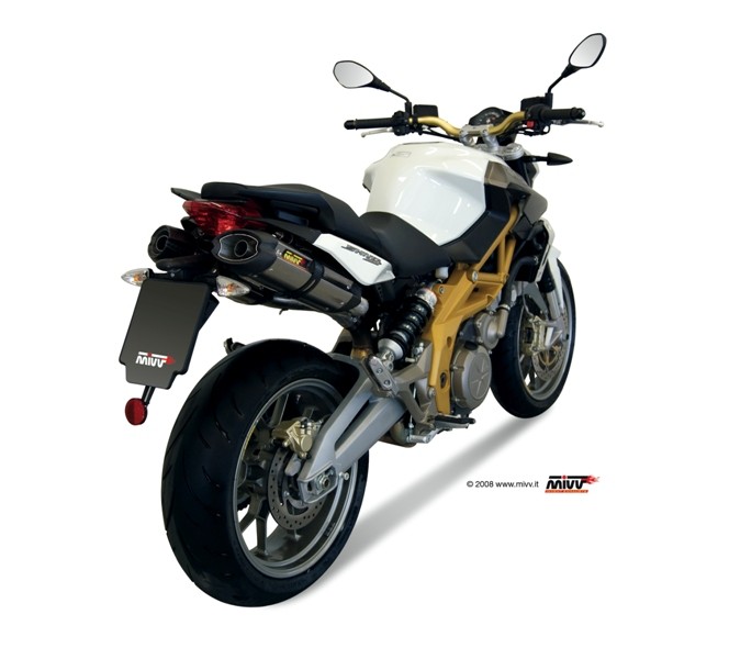 2 koncovky výfuku MIVV SUONO A.006.L7 Nerez / Karbonové víčko pro APRILIA Shiver 750 2008-2016 - Obrázek 3