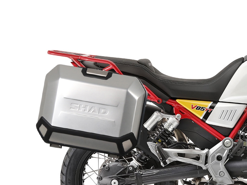 Kompletní sada bočních hliníkových kufrů SHAD TERRA 36L/47L, včetně montážní sady SHAD MOTO GUZZI V 85 TT - Obrázek 2