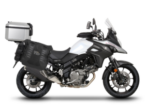 Kompletní sada bočních adventure brašen SHAD TERRA TR40 a hliníkového 37L topcase, včetně montážní sady SHAD SUZUKI DL 650 V-Strom